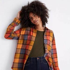 Madewell Flannel Sunday Shirt in Emmy Plaid Size Small